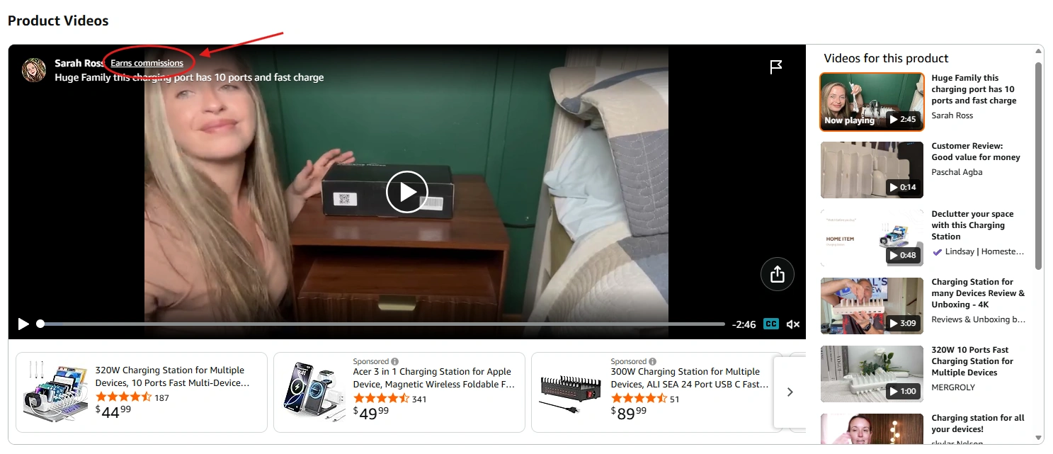 亚马逊产品相关视频，属于 Onsite 推广类型